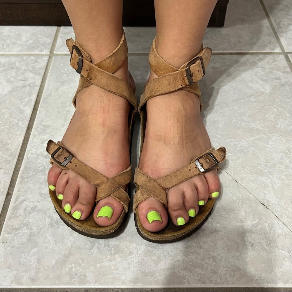Birkenstock Brown Yara Sandals - Picture 4 of 7